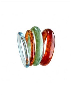 Chunky Acrylic Bangle Bracelet Set Stackable Statement Jewelry for Women